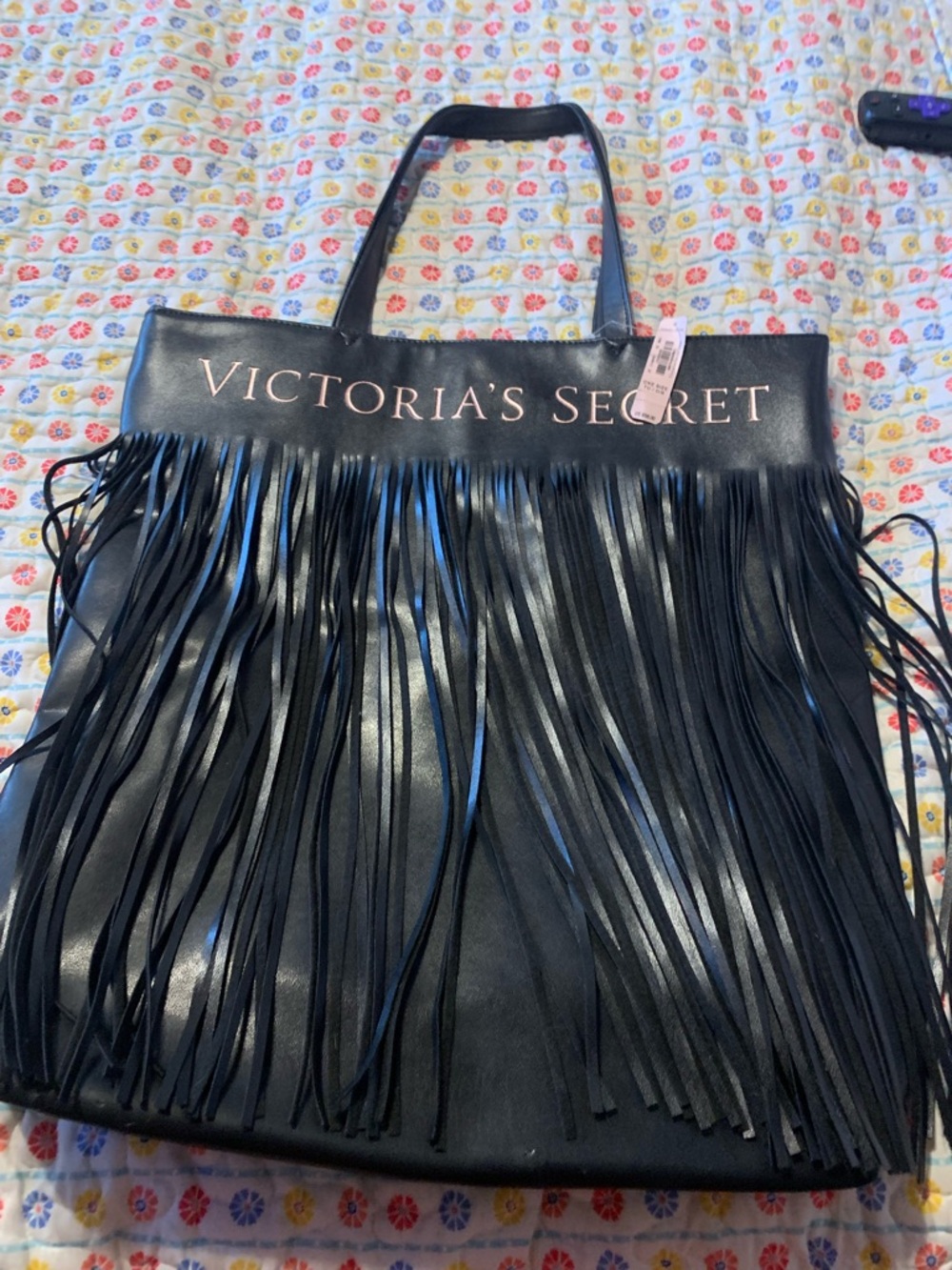 Victoria's Secret Black Fringe Tote